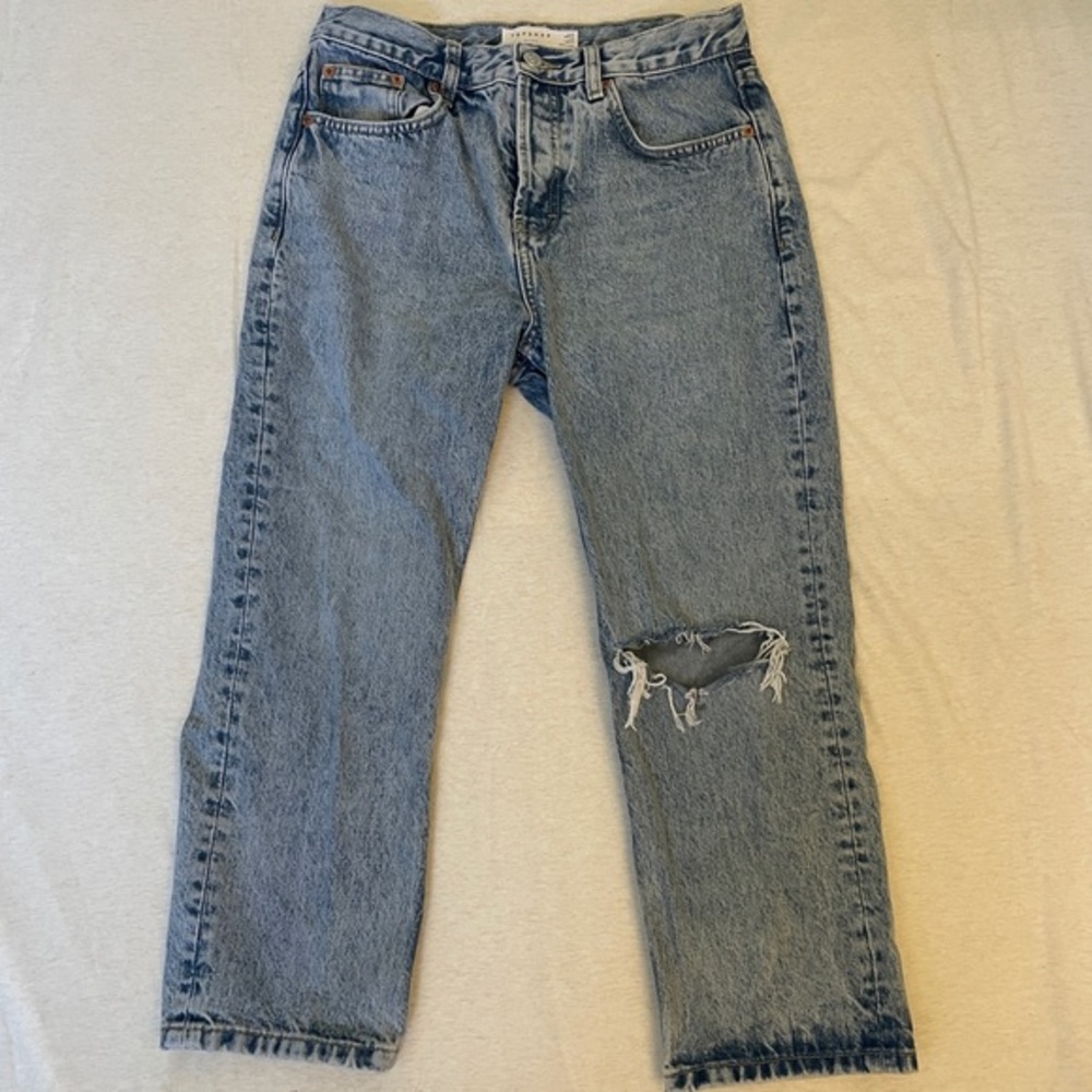 Top Shop High Waisted Straight Leg Jeans